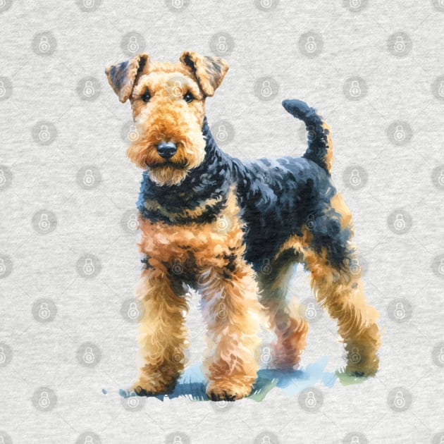 Watercolor Airedale Terrier - Beautiful Dog by Edd Paint Something